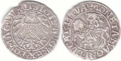 4SA84-24. Žygimanto Augusto lietuviškas pusgrašis, 1558 m.