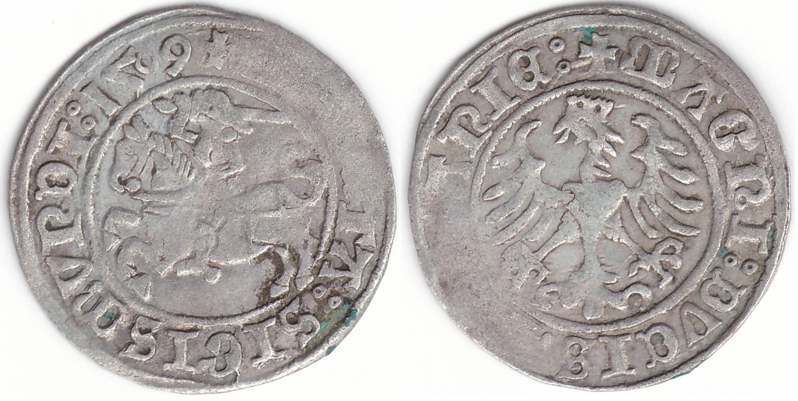 H33 J. Žygimanto Senojo lietuviškas pusgrašis, 1509 m.