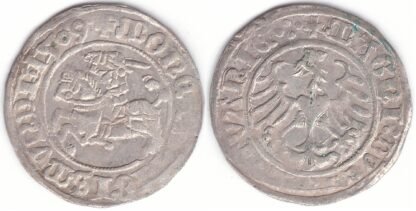 H34 F. Žygimanto Senojo lietuviškas pusgrašis, 1509 m.