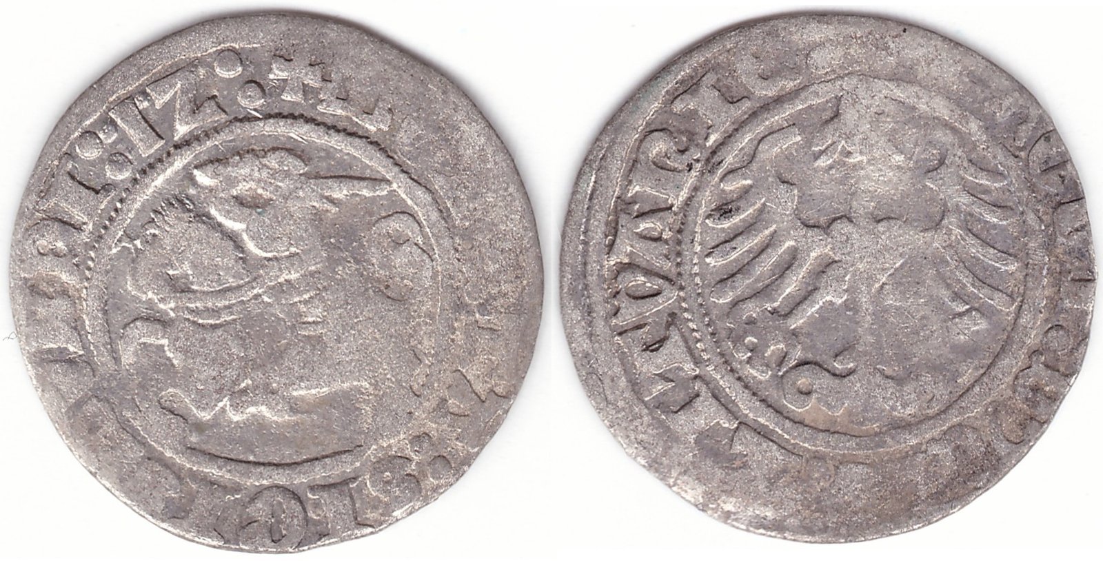 H40 AJ. Žygimanto Senojo lietuviškas pusgrašis, 1512 m.