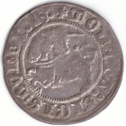 H41 AY. Žygimanto Senojo lietuviškas pusgrašis, 1513 m. Ratukas virš Vyčio. - Image 2