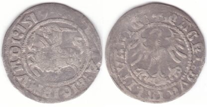 H60 A. Žygimanto Senojo lietuviškas pusgrašis, 1519 m. Ren/got.