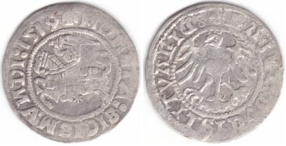 H60 A. Žygimanto Senojo lietuviškas pusgrašis, 1519 m.