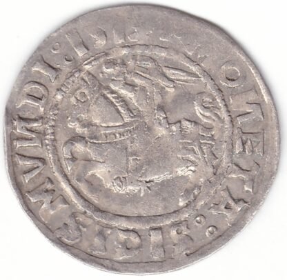 H65 C1. Žygimanto Senojo lietuviškas pusgrašis, 1519 m. - Image 2