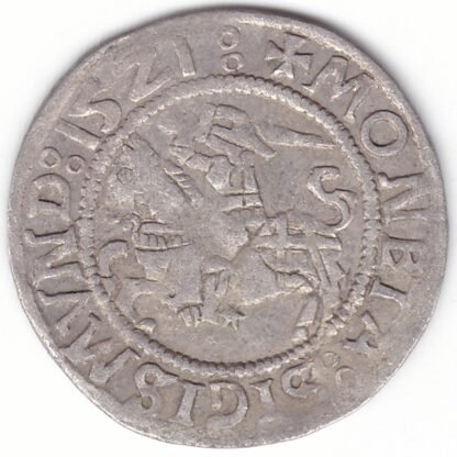 H78 G. Žygimanto Senojo lietuviškas pusgrašis. 1521 m. SIGISMVND. - Image 2