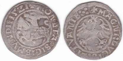 H41 AA. Žygimanto Senojo lietuviškas pusgrašis, 1521 m.