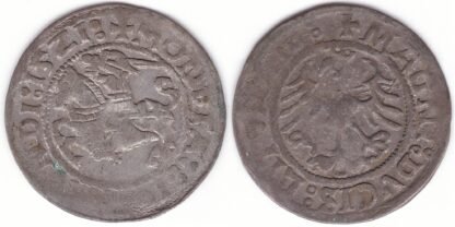 H79 AG. Žygimanto Senojo lietuviškas pusgrašis, 1521 m.