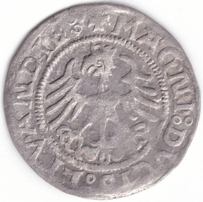 H79 AQ. Žygimanto Senojo lietuviškas pusgrašis, 1521 m. LTVANDIE. - Image 3