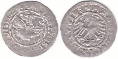 H79 AS. Žygimanto Senojo lietuviškas pusgrašis, 1521 m. LITVNIE