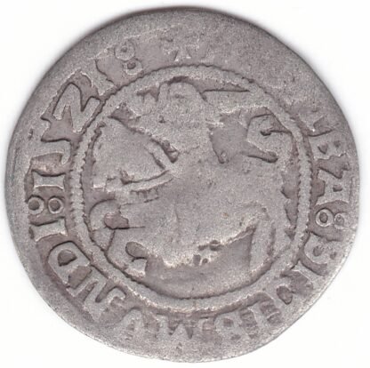 H79 AU1. Žygimanto Senojo lietuviškas pusgrašis, 1521 m. MONEA. - Image 2