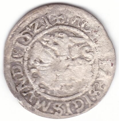 H79 AX. Žygimanto Senojo lietuviškas pusgrašis, 1521 m. NAGNI. - Image 2