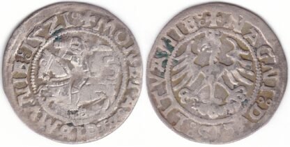 H79 AY. Žygimanto Senojo lietuviškas pusgrašis, 1521 m. SIGISMVNIE/NAGNI