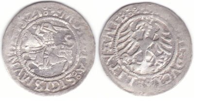 H79 BA2. Žygimanto Senojo lietuviškas pusgrašis, 1521 m.