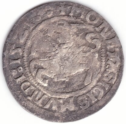 H79 BQ. Žygimanto Senojo lietuviškas pusgrašis, 1521 m. - Image 2