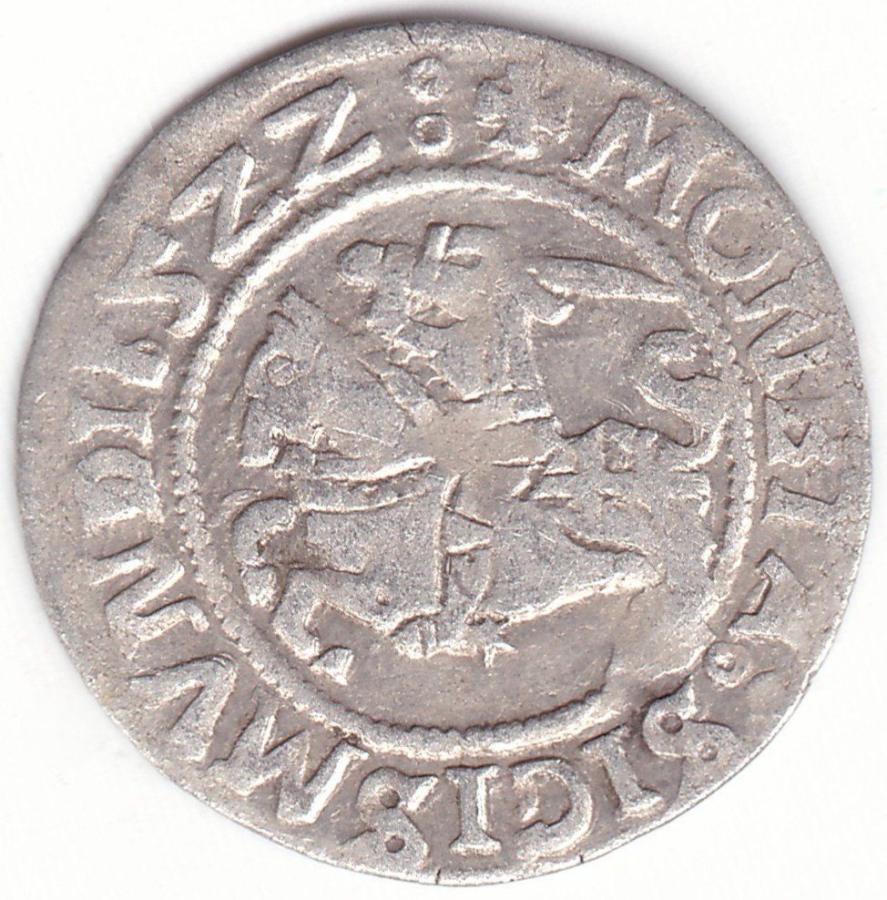 H82 E. Žygimanto Senojo lietuviškas pusgrašis, 1522 m. Moneta iš katalogo. - Image 2