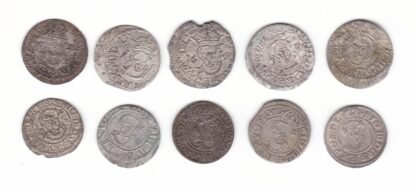 Žygimantas Vaza. Dešimt skirtingų metų lietuviškų šilingų 1614-1627 m. (1)
