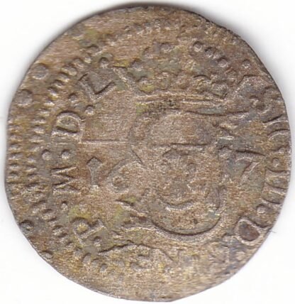 2SV54-32. Žygimantas Vaza. Lietuviškas 1617 m. šilingas. Pilna data. - Image 2