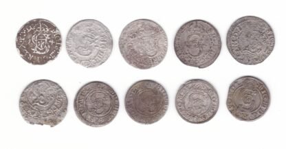 Žygimantas Vaza. Dešimt skirtingų metų lietuviškų šilingų 1614-1627 m. (3)