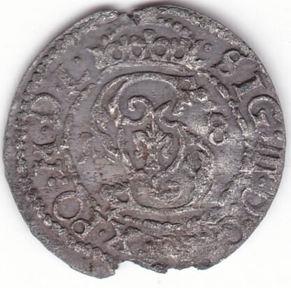 2SV65-36. Žygimantas Vaza. Lietuviškas 1618 m. šilingas - Image 2