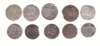Žygimantas Vaza. Dešimt skirtingų metų lietuviškų šilingų 1614-1627 m. (5)