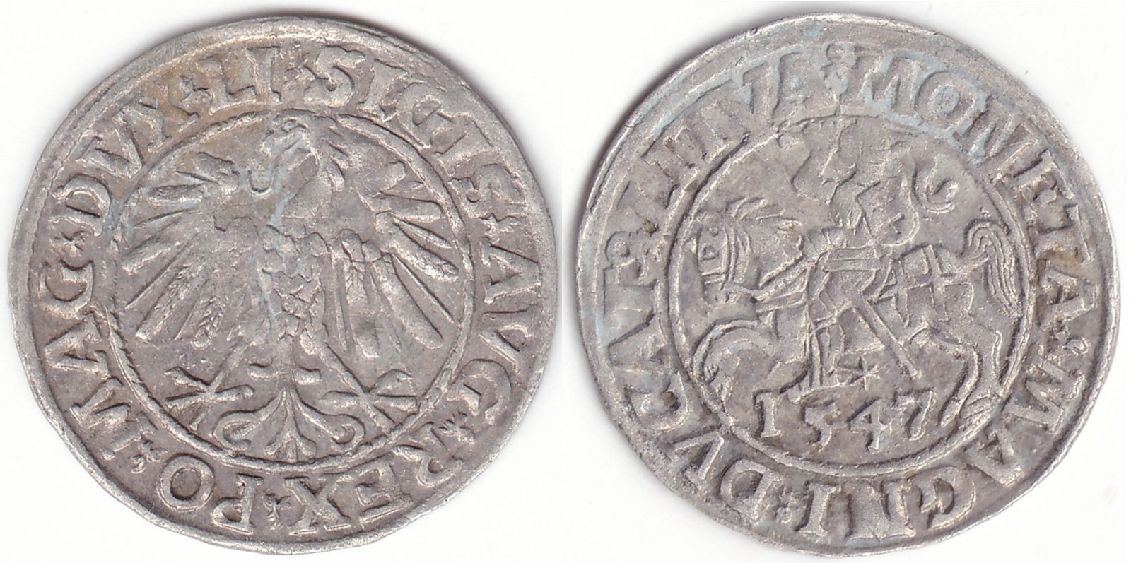4SA34-12. Žygimanto Augusto lietuviškas pusgrašis, 1547 m.