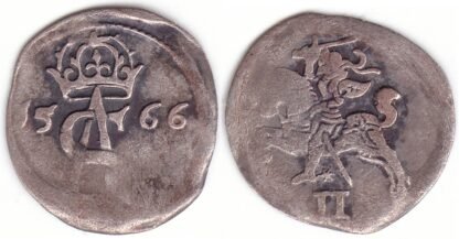3SA1-1. Žygimanto Augusto lietuviškas dvidenaris, 1566 m.