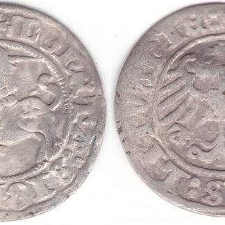 H38 G. Žygimanto Senojo lietuviškas pusgrašis, 1510 m. Veidrodinė D.