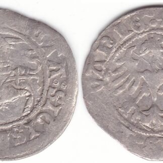 H55 AB. Žygimanto Senojo lietuviškas pusgrašis, 1518 m.