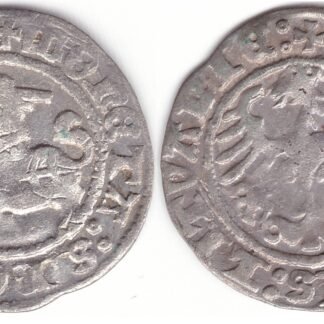 H40 AM. Žygimanto Senojo lietuviškas pusgrašis, 1512 m. SIGISMVNI