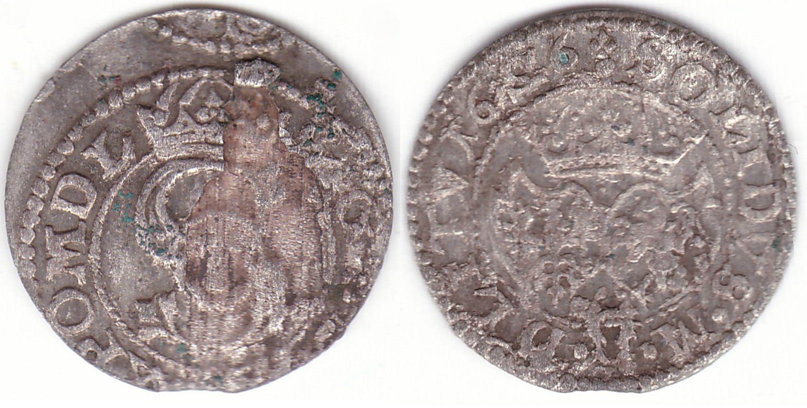 2SV121-58. Žygimantas Vaza. Lietuviškas 1626 m. šilingas. Veidrodinis dvejetas datoje.