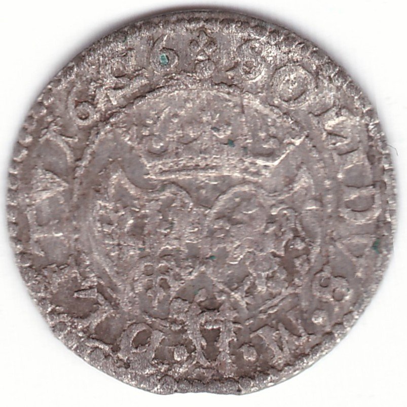 2SV121-58. Žygimantas Vaza. Lietuviškas 1626 m. šilingas. Veidrodinis dvejetas datoje. - Image 3