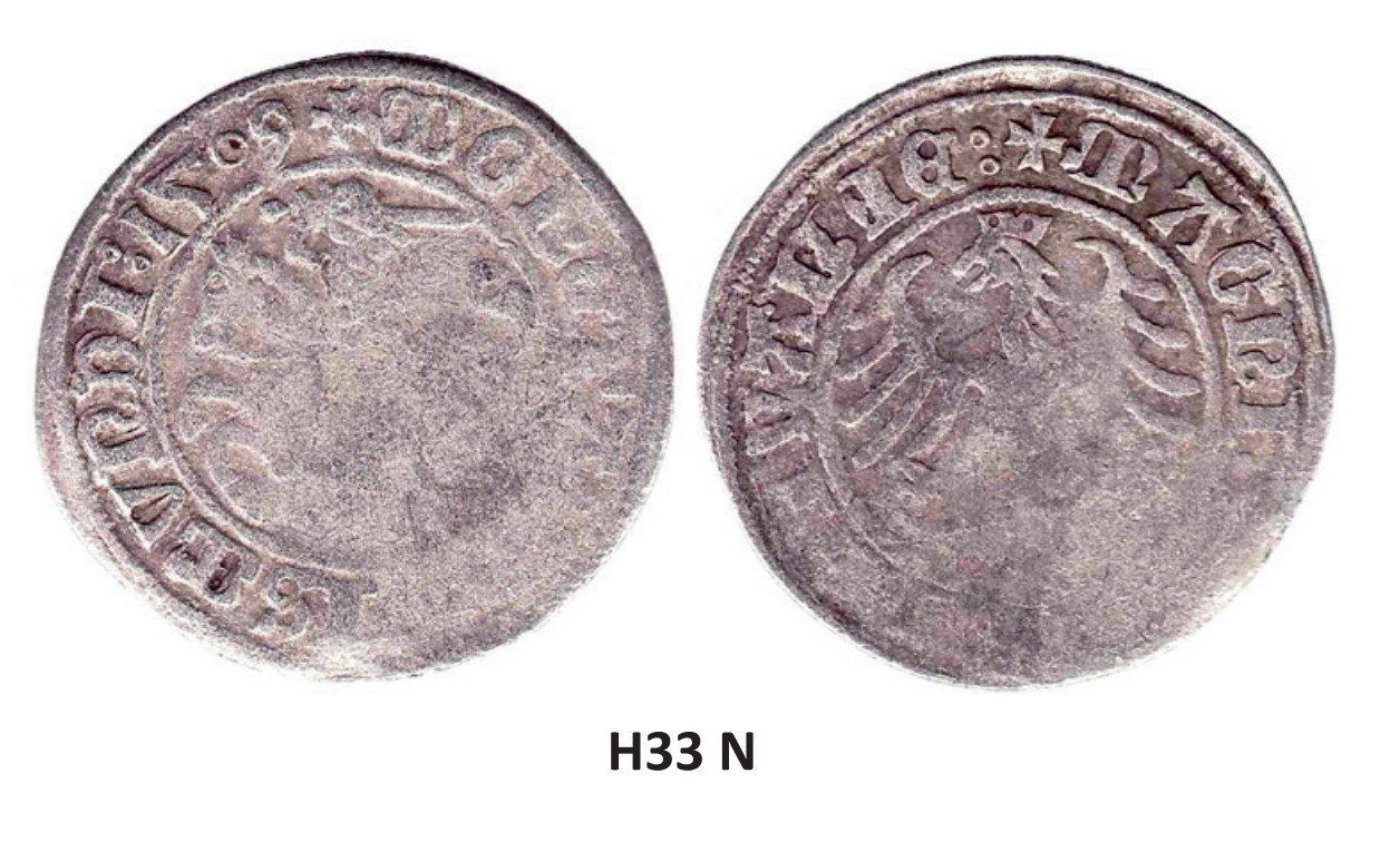 H33 N. Žygimanto Senojo lietuviškas pusgrašis, 1509 m. IŠ KNYGOS. - Image 2