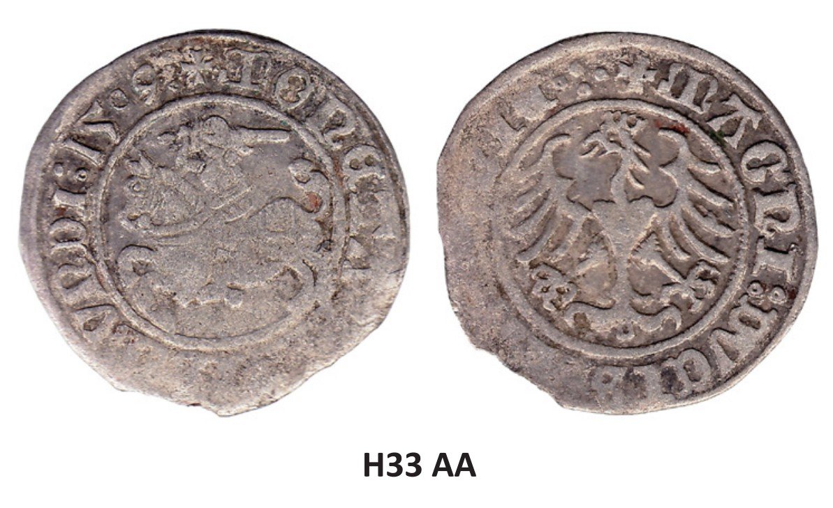 H33 AA. Žygimanto Senojo lietuviškas pusgrašis, 1509 m. Moneta iš katalogo. - Image 4