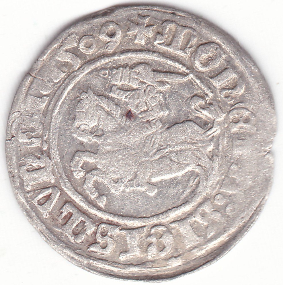 H34 C. Žygimanto Senojo lietuviškas pusgrašis, 1509 m. III retumas. - Image 2