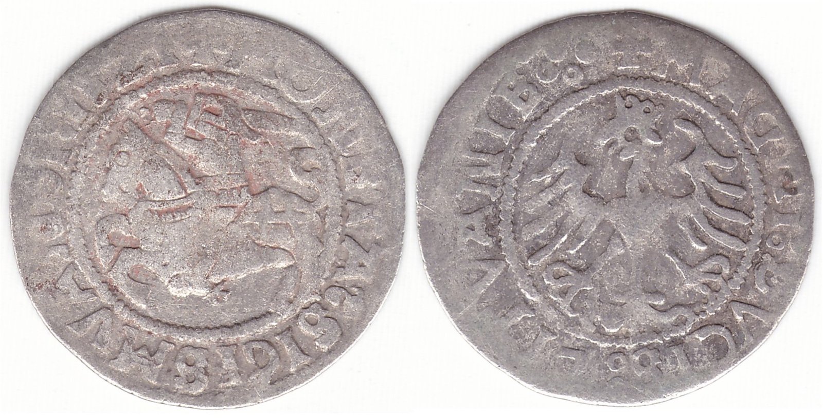 H79 X. Žygimanto Senojo lietuviškas pusgrašis, 1521 m. IŠ KNYGOS.