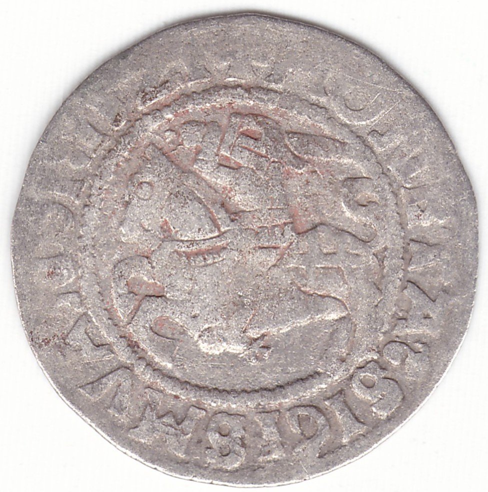 H79 X. Žygimanto Senojo lietuviškas pusgrašis, 1521 m. IŠ KNYGOS. - Image 2