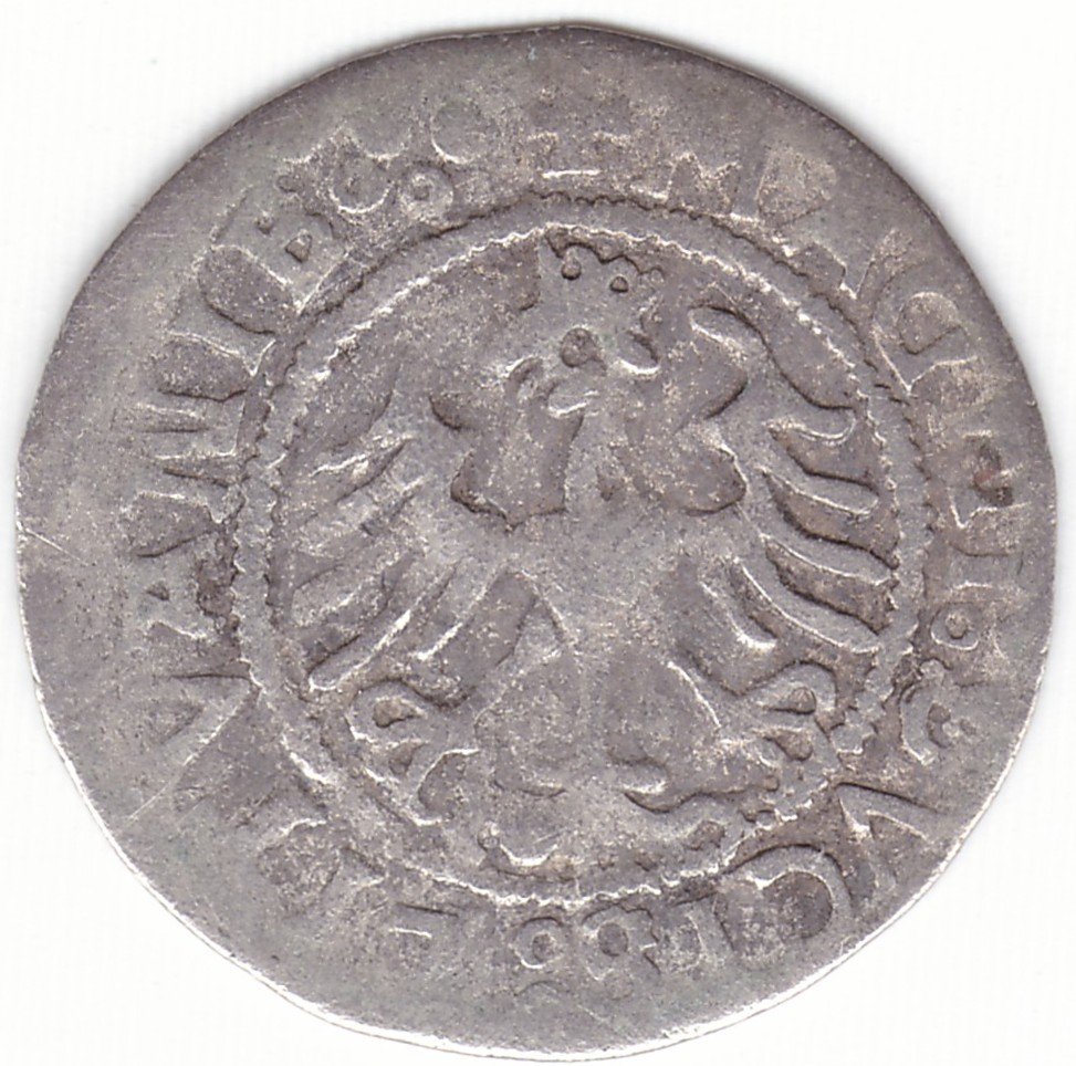 H79 X. Žygimanto Senojo lietuviškas pusgrašis, 1521 m. IŠ KNYGOS. - Image 3