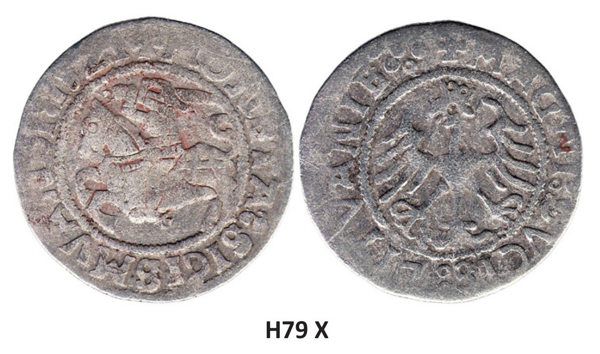 H79 X. Žygimanto Senojo lietuviškas pusgrašis, 1521 m. IŠ KNYGOS. - Image 4