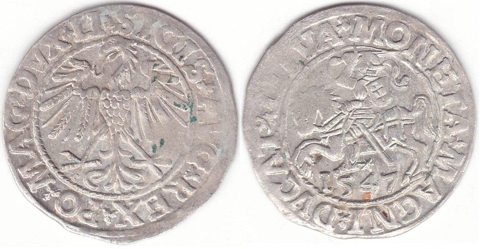 4SA34-12. Žygimanto Augusto lietuviškas pusgrašis, 1547 m.