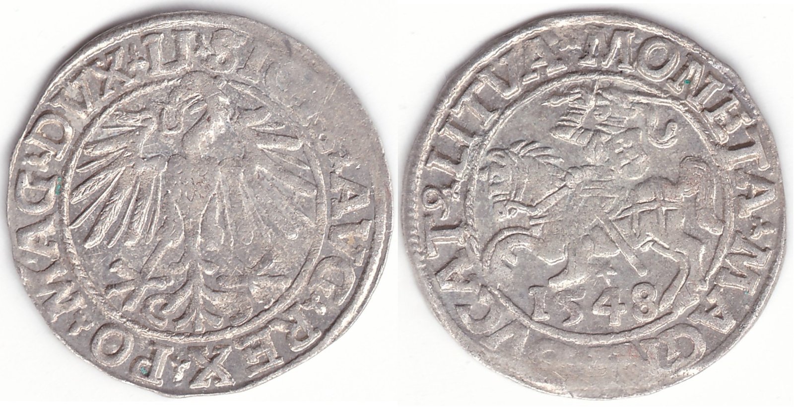 4SA37-12. Žygimanto Augusto lietuviškas pusgrašis, 1548 m.
