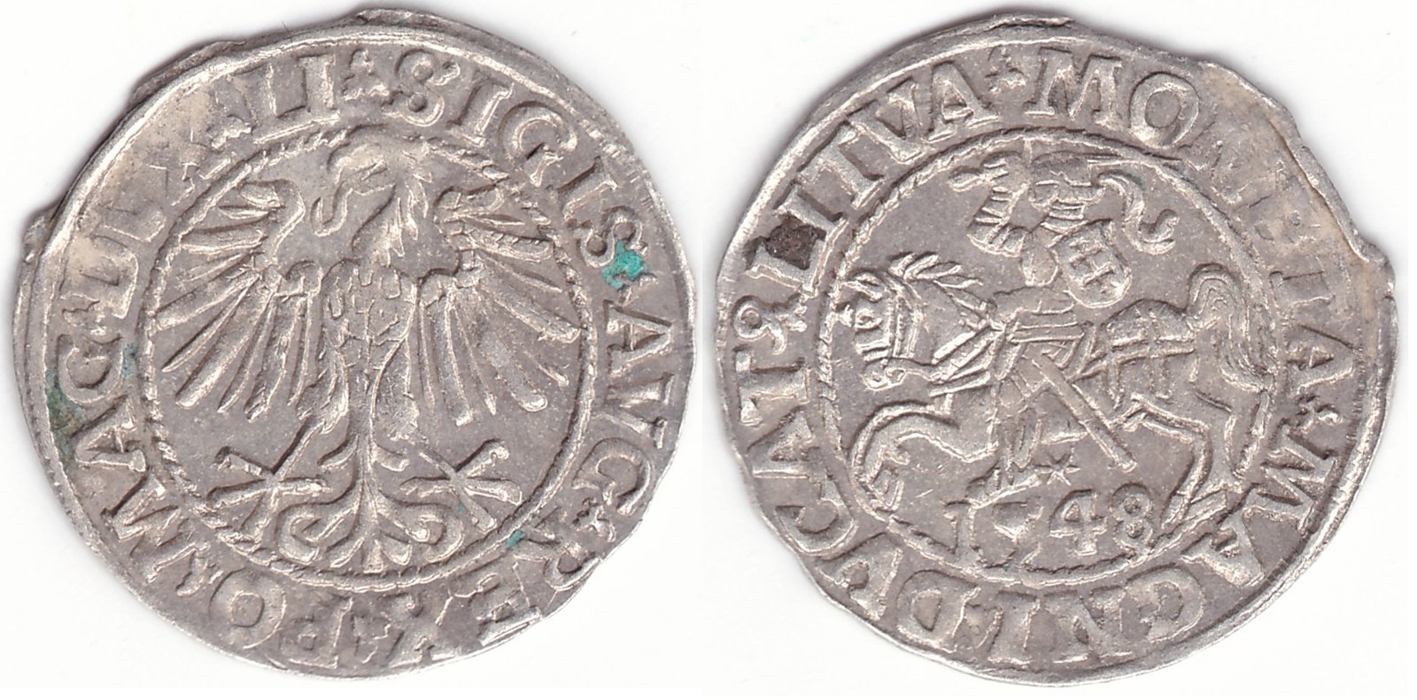 4SA37-12. Žygimanto Augusto lietuviškas pusgrašis, 1548 m.