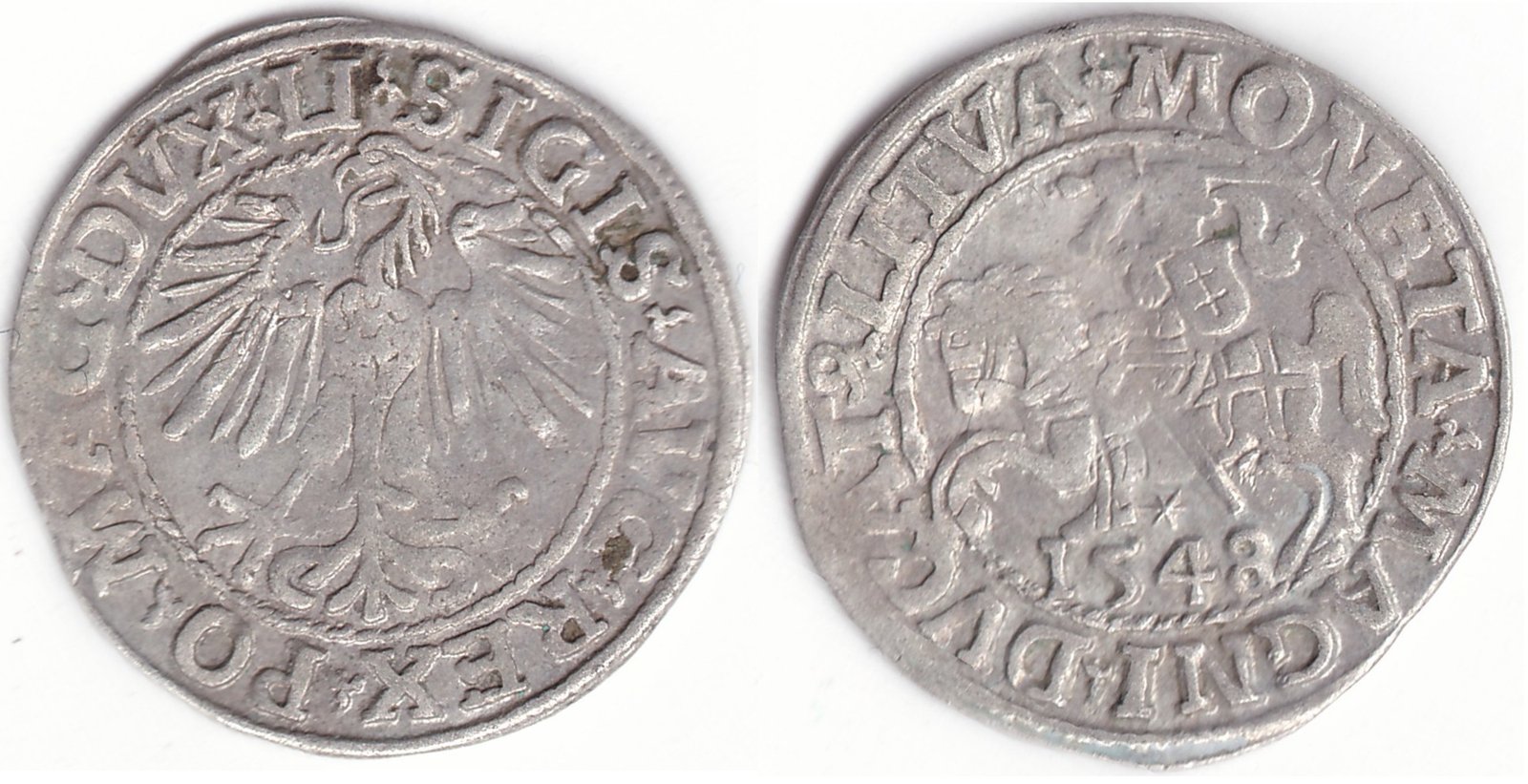 4SA37-12. Žygimanto Augusto lietuviškas pusgrašis, 1548 m.