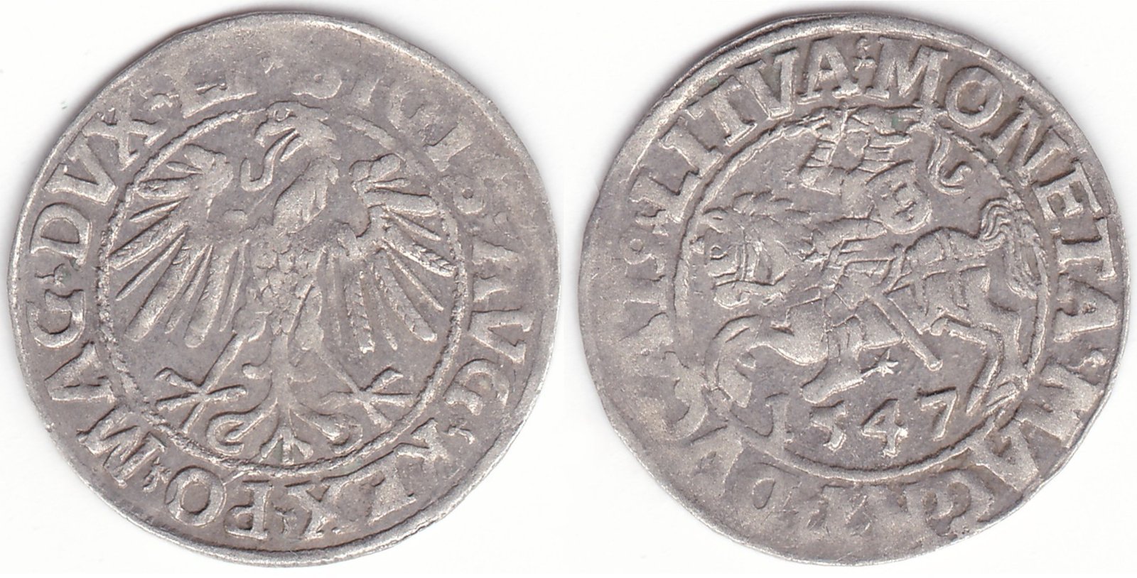 4SA34-12. Žygimanto Augusto lietuviškas pusgrašis, 1547 m.