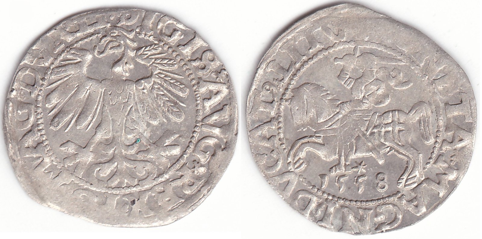 4SA83-24. Žygimanto Augusto lietuviškas pusgrašis, 1558 m.
