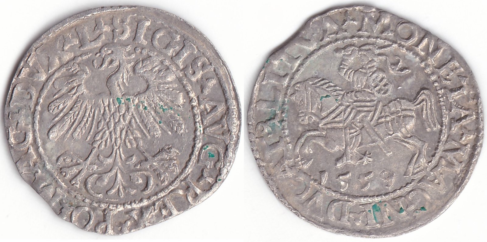 4SA418-24. Žygimanto Augusto lietuviškas pusgrašis, 1559 m. LITVΛ