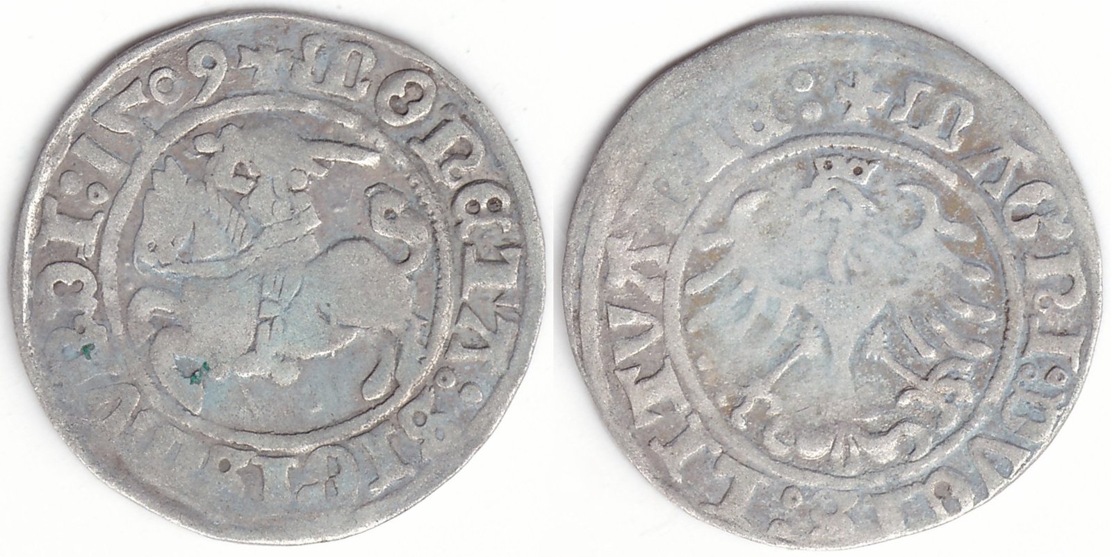 H33 J. Žygimanto Senojo lietuviškas pusgrašis, 1509 m.