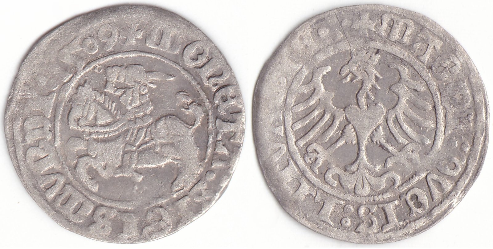 H34 F. Žygimanto Senojo lietuviškas pusgrašis, 1509 m.
