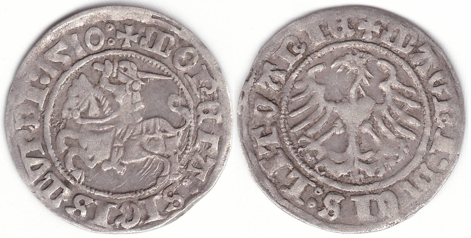 H38 M. Žygimanto Senojo lietuviškas pusgrašis, 1510 m.