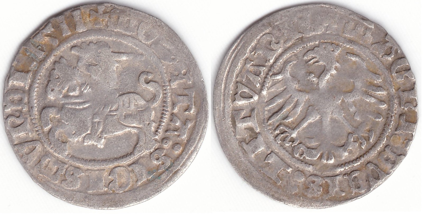 H39 A. Žygimanto Senojo lietuviškas pusgrašis, 1511 m.