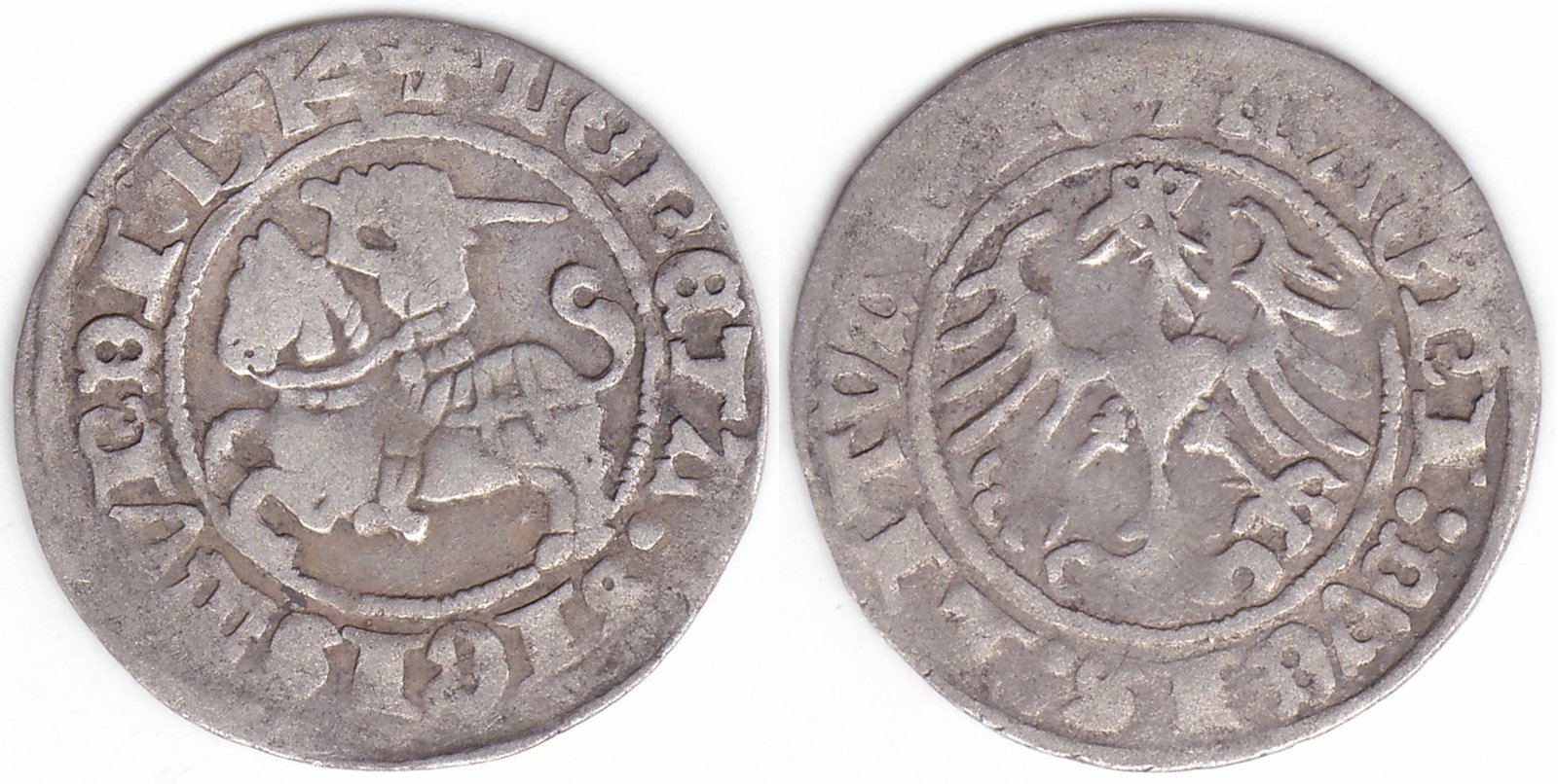 H43 A. Žygimanto Senojo lietuviškas pusgrašis, 1514 m.